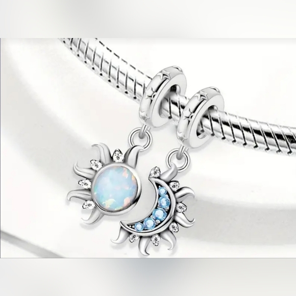 Silver Sun and Moon Charms - Picture 4 of 7